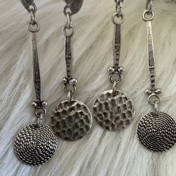 Free People Back To Brooklyn Dangle Silver Tone Boho Earrings - Picture 10 of 12